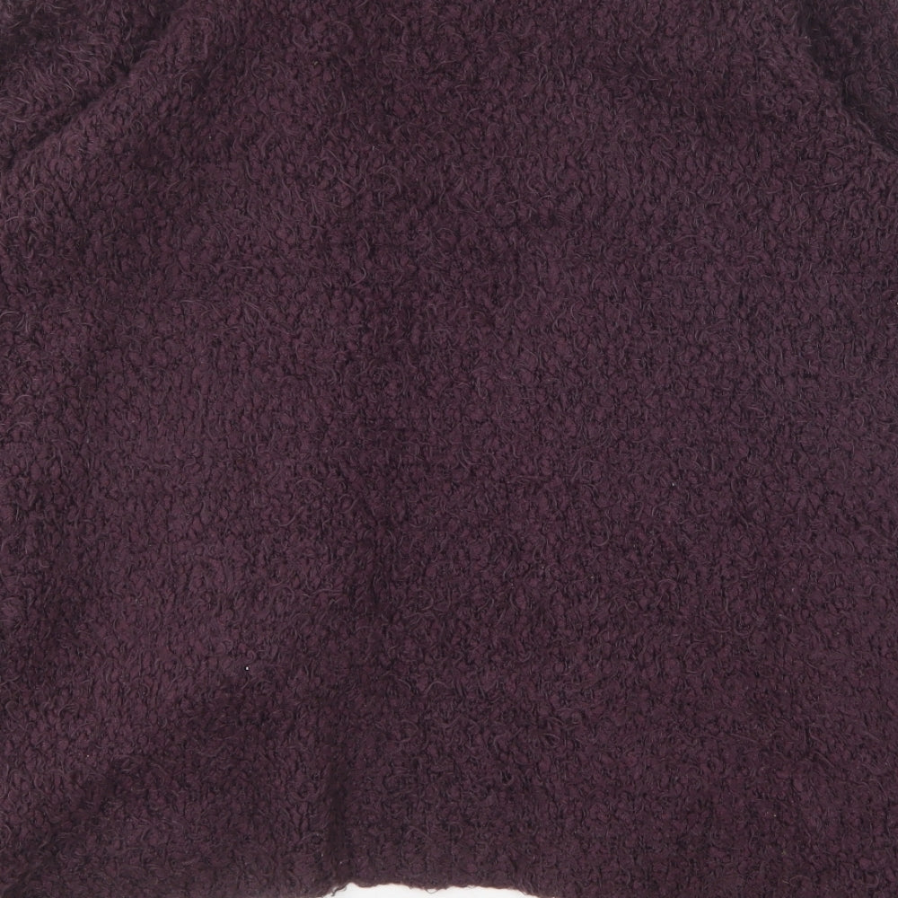 F&F Girls Purple V-Neck  Polyester Cardigan Jumper Size 13-14 Years