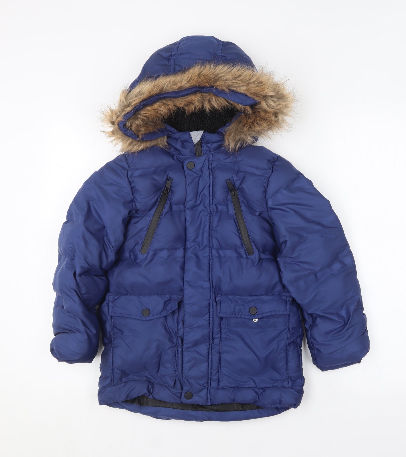 Marks and Spencer Boys Blue   Puffer Jacket Coat Size 7-8 Years