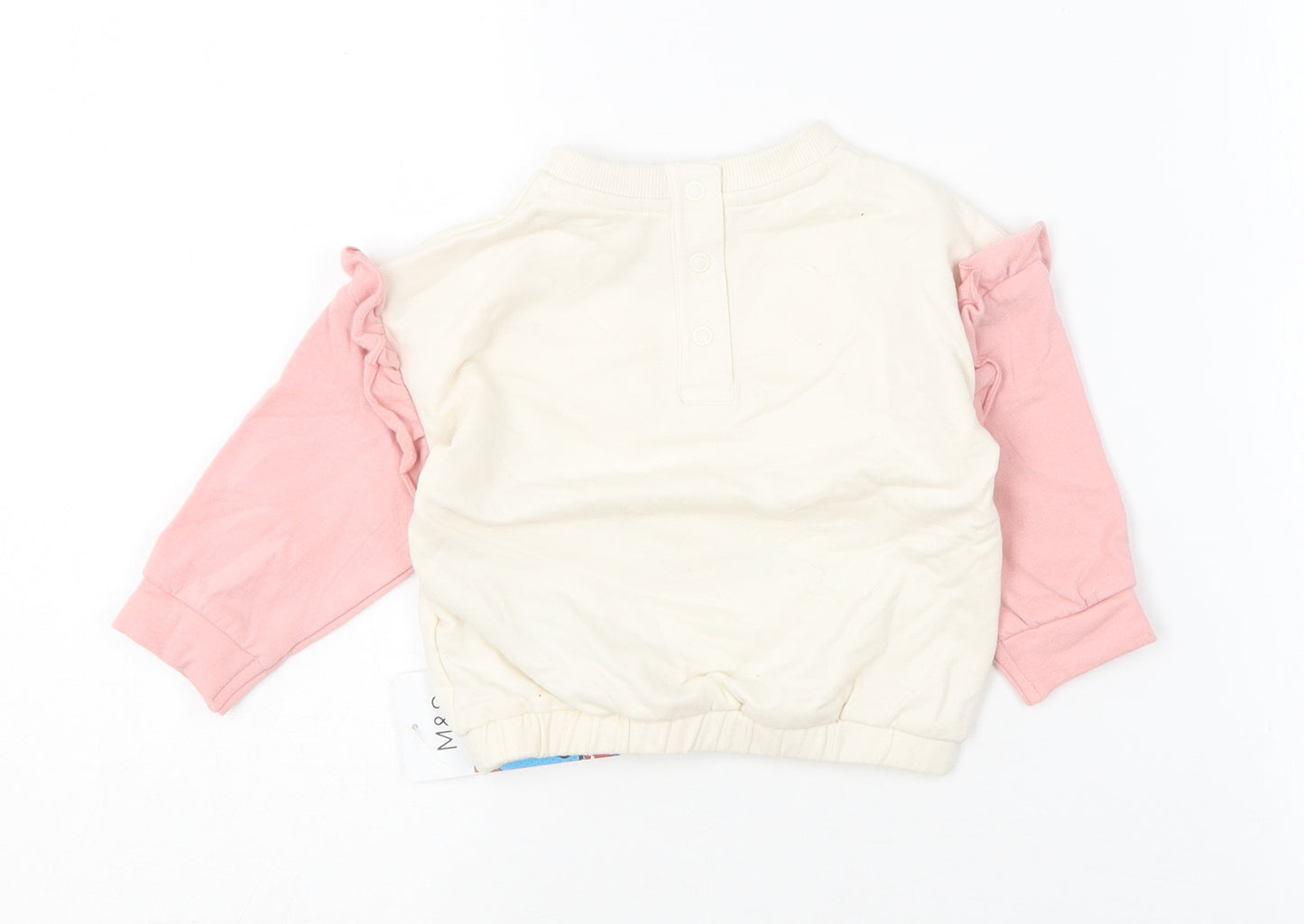 Marks and Spencer Baby Pink  Cotton Pullover Jumper Size 6-9 Months   - Mickey Mouse