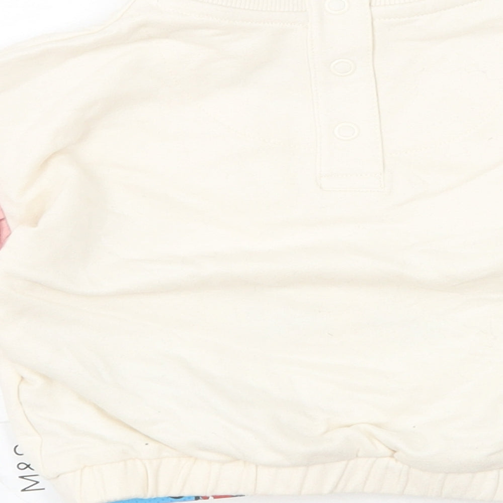 Marks and Spencer Baby Pink  Cotton Pullover Jumper Size 6-9 Months   - Mickey Mouse