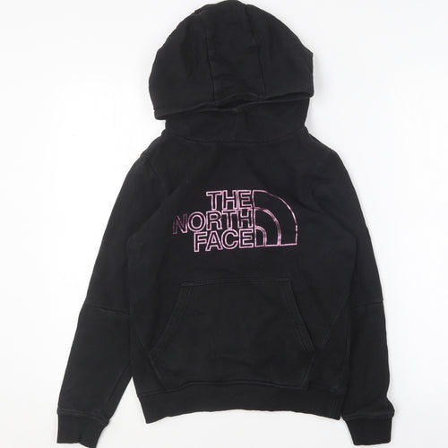 The North Face Girls Black  Cotton Pullover Hoodie Size M