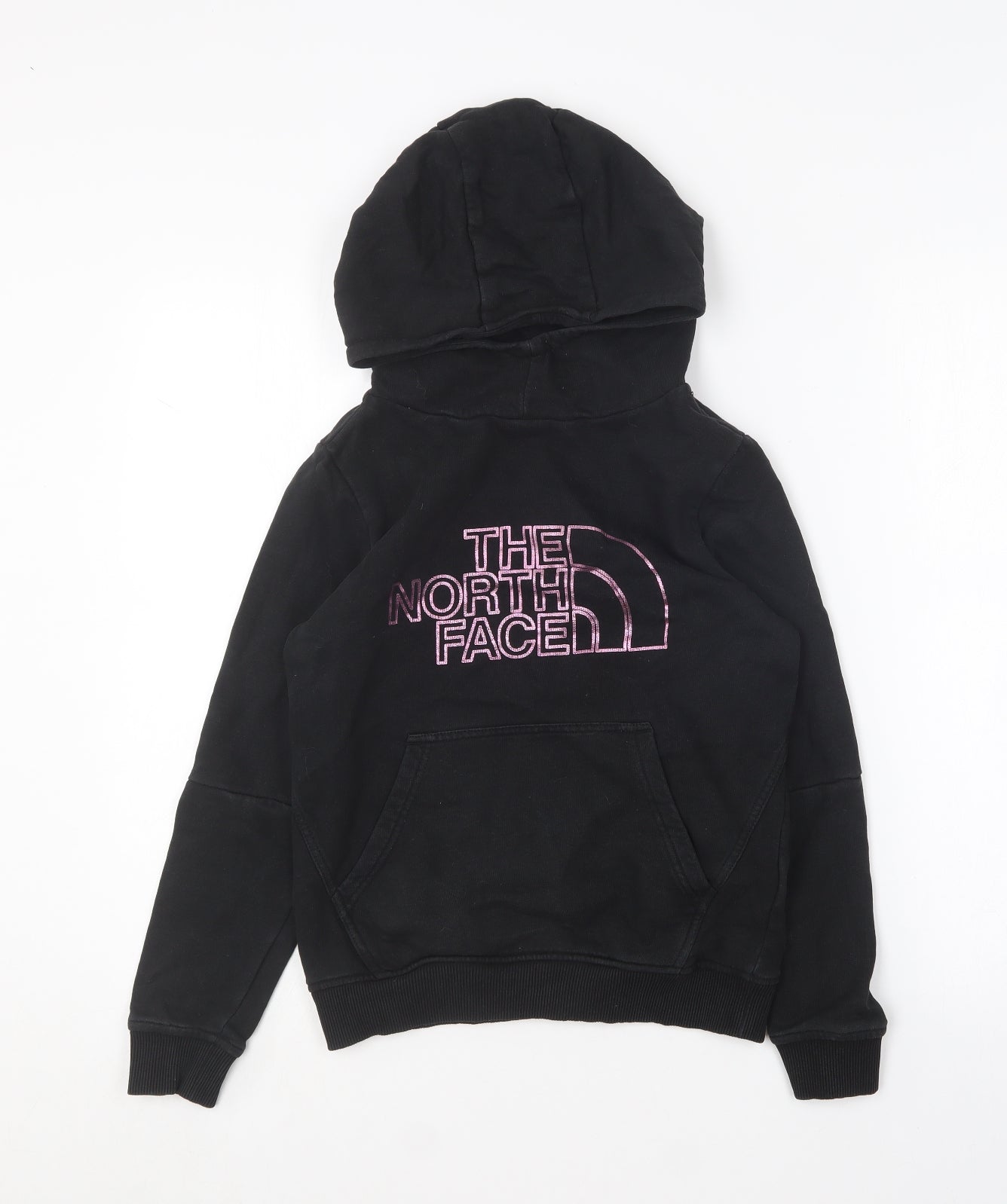 The North Face Girls Black  Cotton Pullover Hoodie Size M