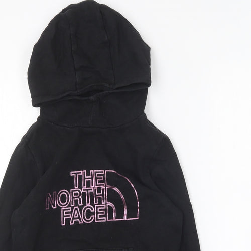The North Face Girls Black  Cotton Pullover Hoodie Size M