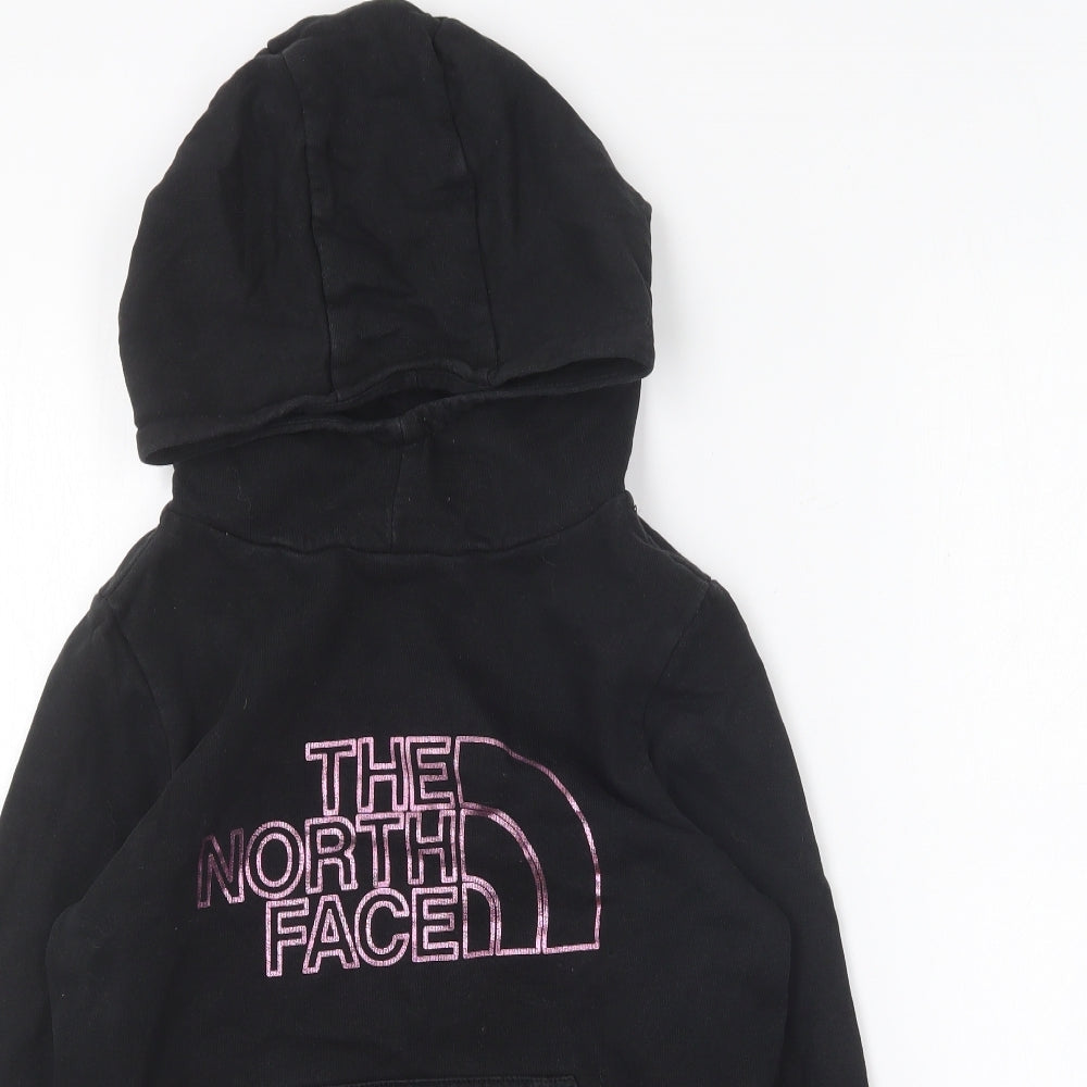 The North Face Girls Black  Cotton Pullover Hoodie Size M