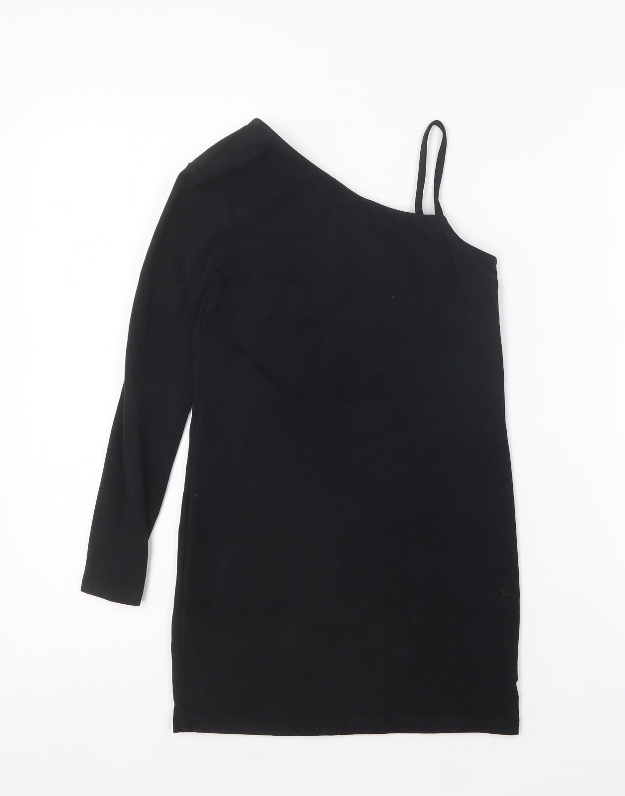 SheIn Girls Black  Cotton Mini  Size 10 Years  One Shoulder