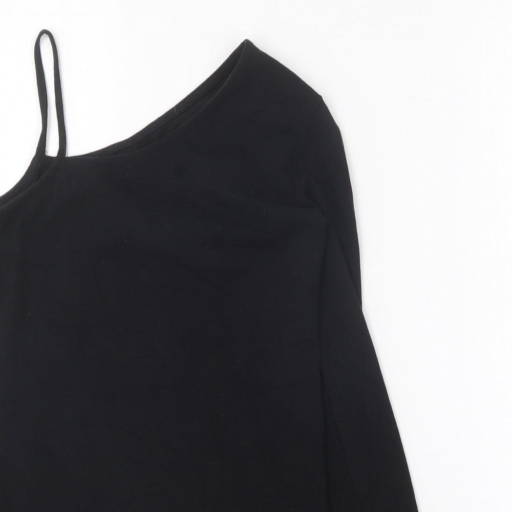 SheIn Girls Black  Cotton Mini  Size 10 Years  One Shoulder