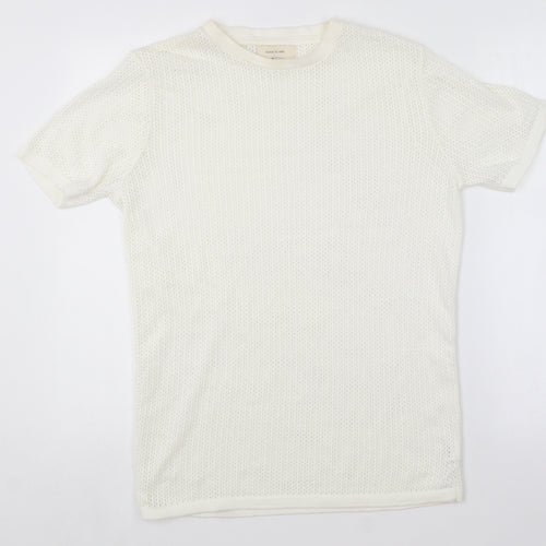 River Island Womens White Round Neck  Acrylic Pullover Jumper Size S