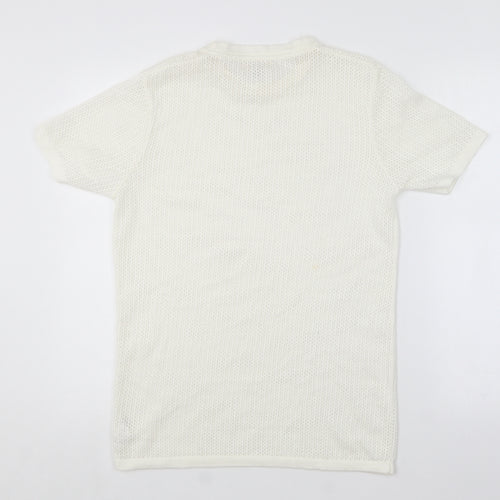 River Island Womens White Round Neck  Acrylic Pullover Jumper Size S