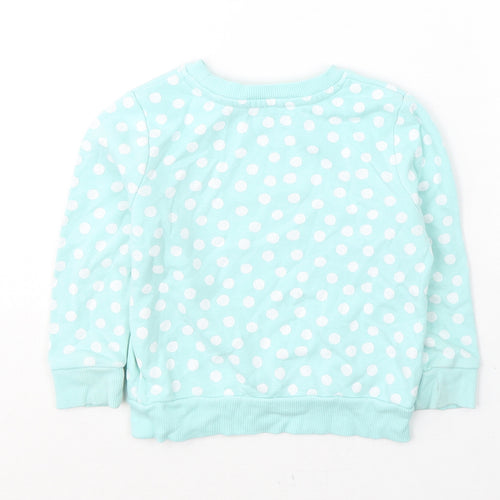George Girls Blue Polka Dot Cotton Pullover Jumper Size 18-24 Months  Pullover - Happy
