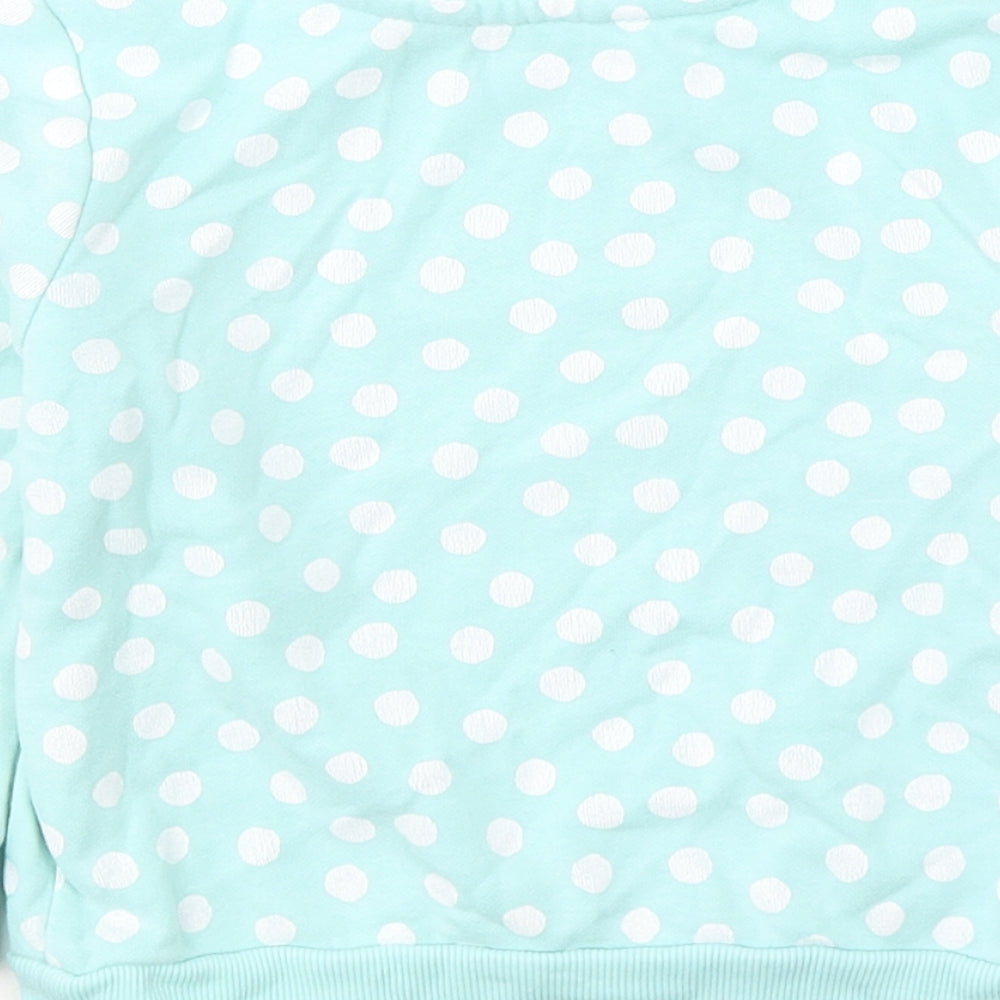 George Girls Blue Polka Dot Cotton Pullover Jumper Size 18-24 Months  Pullover - Happy