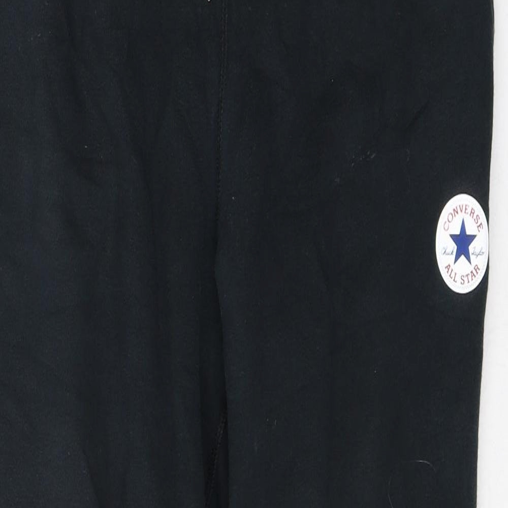 Converse Mens Black  Cotton Sweatpants Trousers Size L L28 in Regular Tie