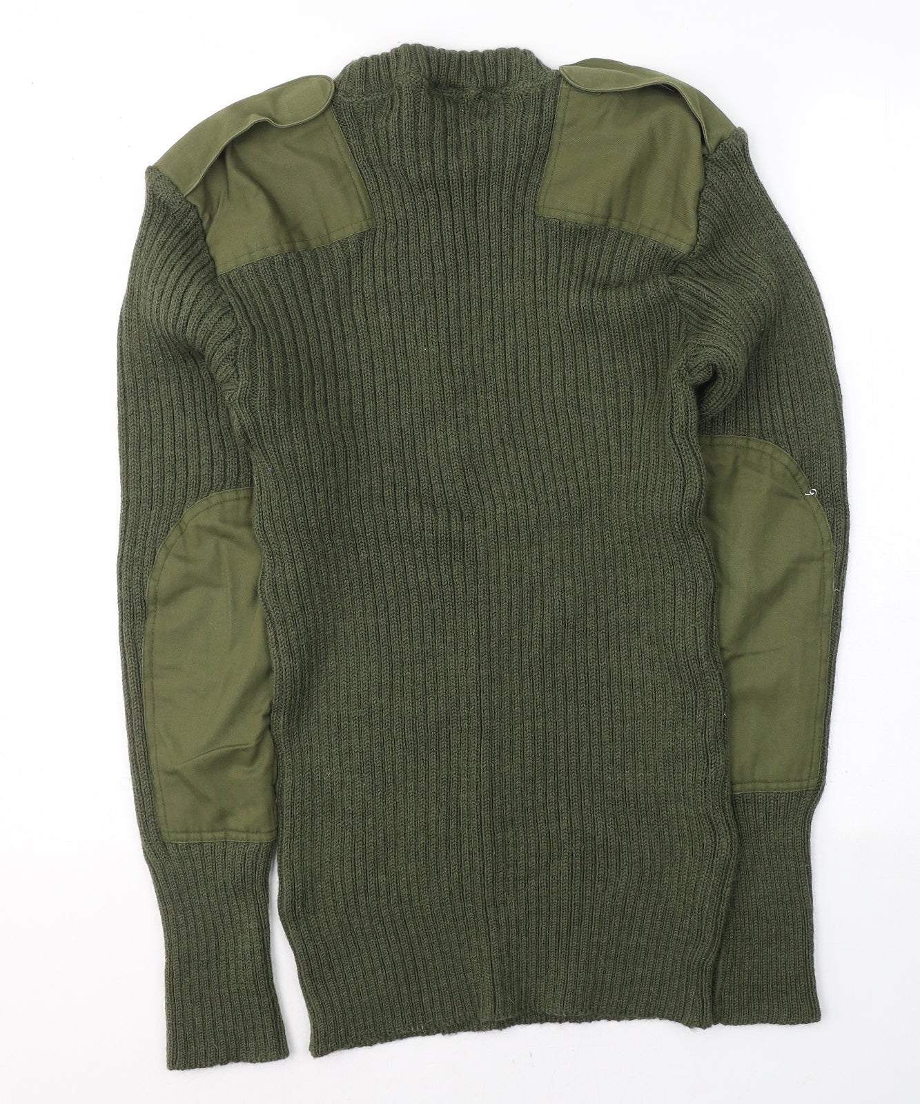 Preworn Mens Green Round Neck  Wool Pullover Jumper Size M