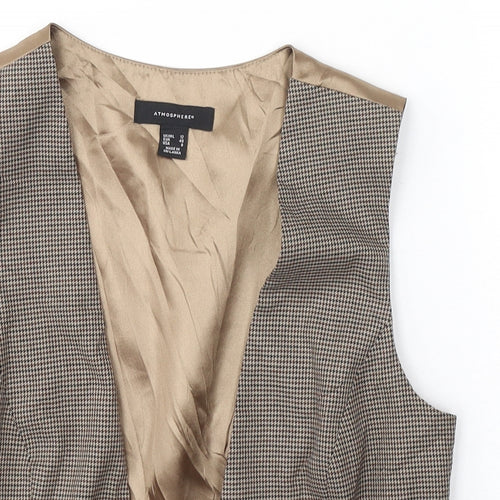 Atmosphere Womens Brown Houndstooth Viscose Jacket Suit Waistcoat Size 12