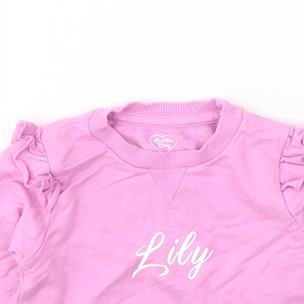 Studio Girls Pink  Cotton Pullover Jumper Size 6-9 Months  Pullover - LILY