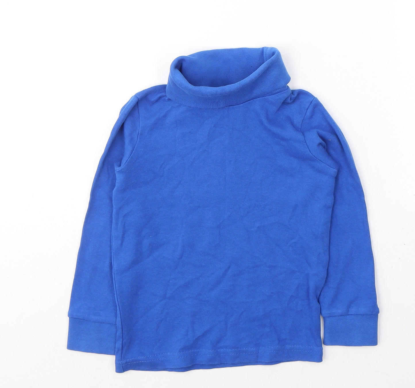 Moutain Warehouse Boys Blue Roll Neck  Cotton Pullover Jumper Size 5-6 Years  Pullover