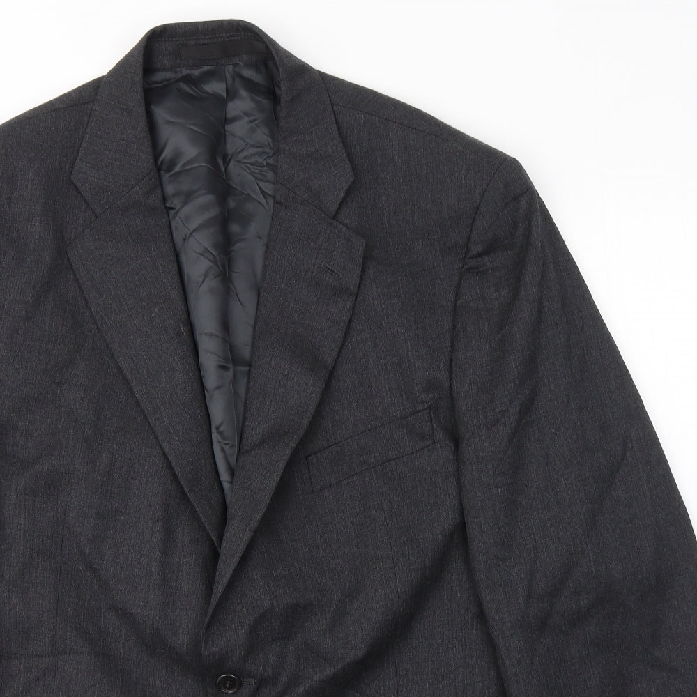 Marks and Spencer Mens Grey  Wool Jacket Suit Jacket Size 46