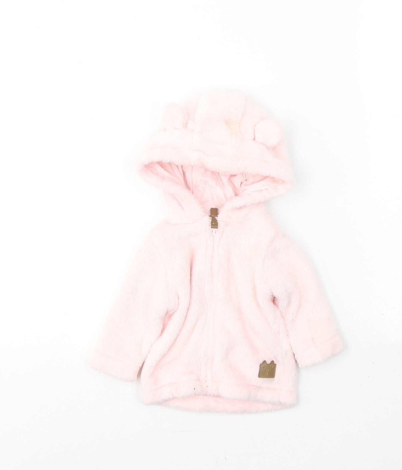 F&F Girls Pink   Basic Coat Coat Size 0-3 Months   Zip