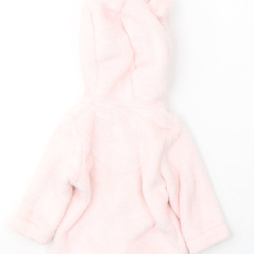 F&F Girls Pink   Basic Coat Coat Size 0-3 Months   Zip