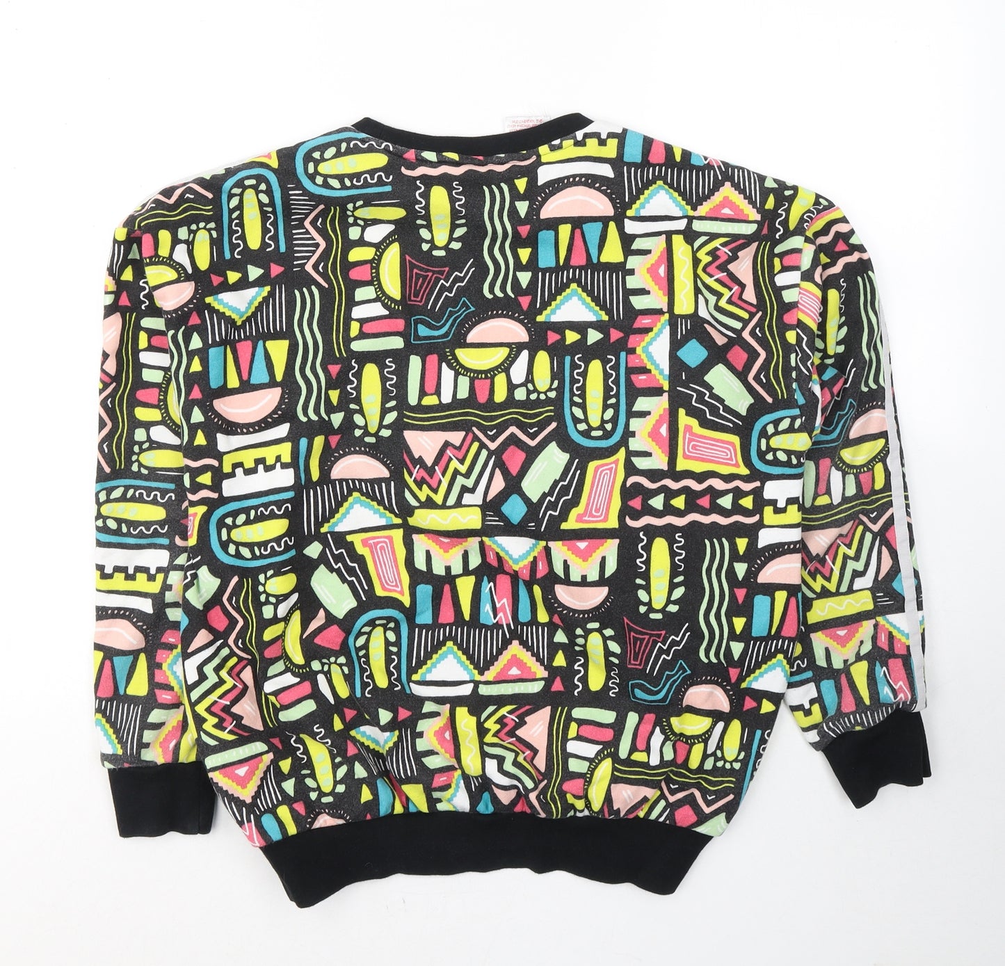 adidas Girls Multicoloured Geometric Cotton Pullover Sweatshirt Size 13-14 Years  Pullover