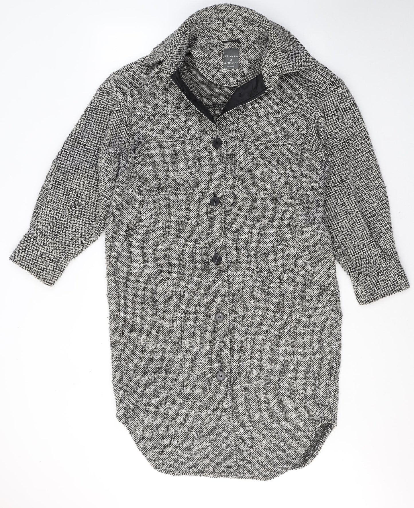 Primark Womens Grey   Trench Coat Coat Size 6  Button