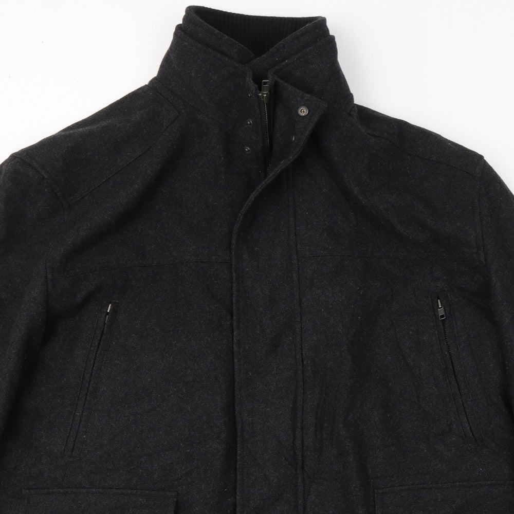 NEXT Mens Black   Trench Coat Coat Size 2XL  Zip