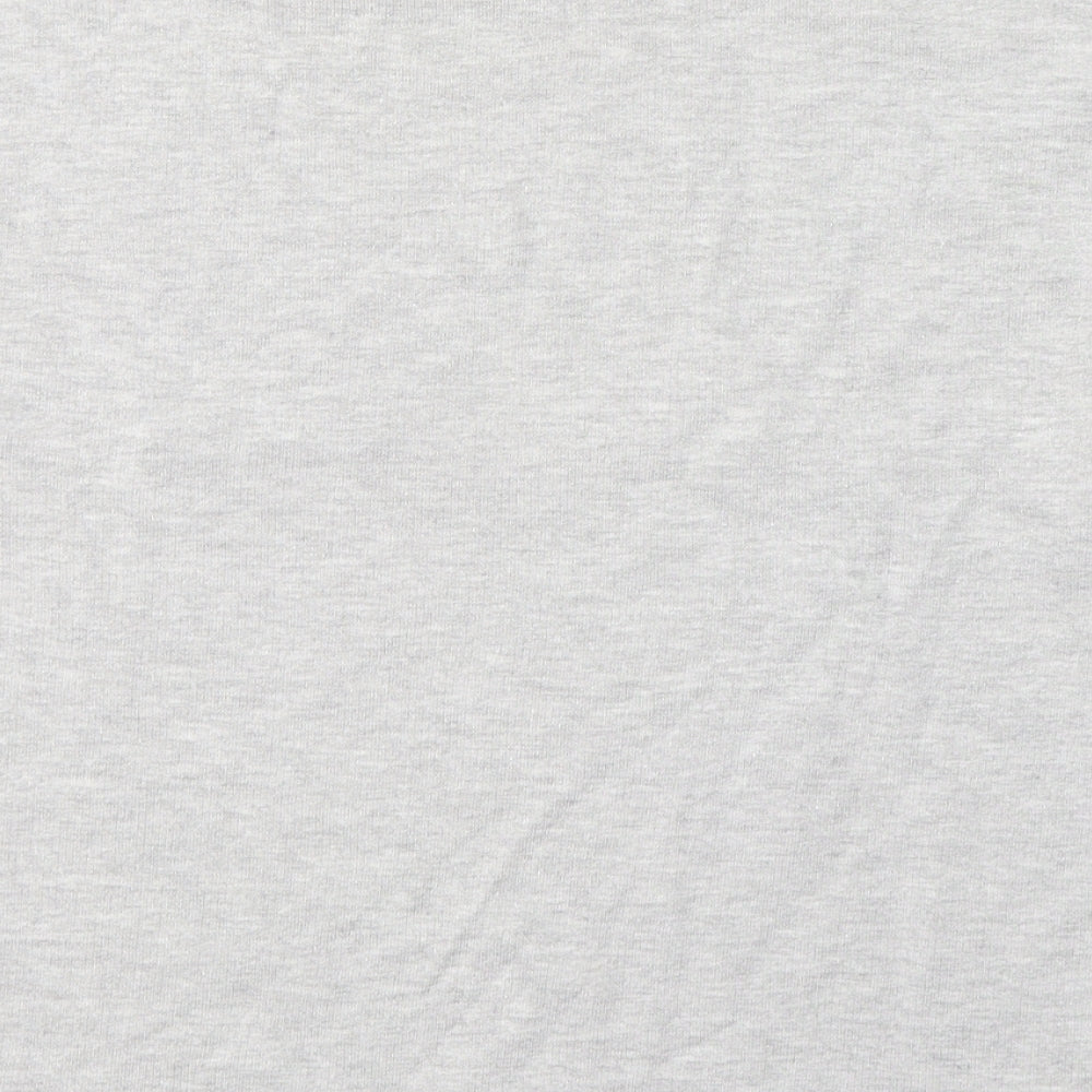 New Look Womens Grey  Cotton Jersey Blouse Size 12 Round Neck