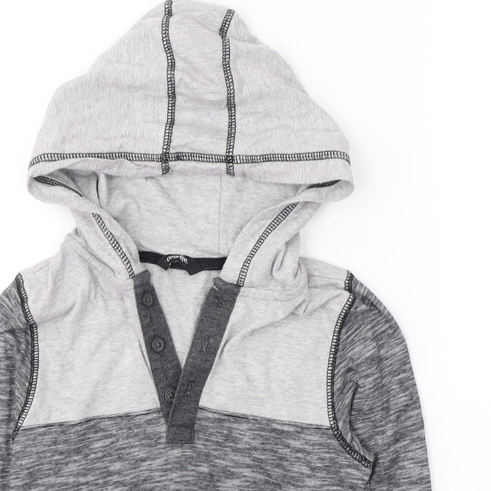 George Boys Grey  Cotton Pullover Hoodie Size 6-7 Years  Pullover