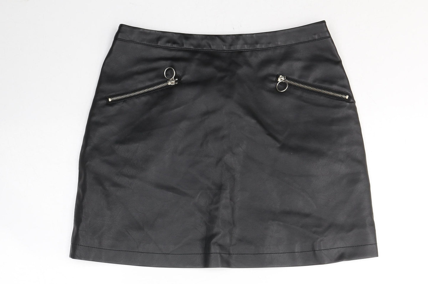Primark Womens Black  Polyester Mini Skirt Size 12   Zip