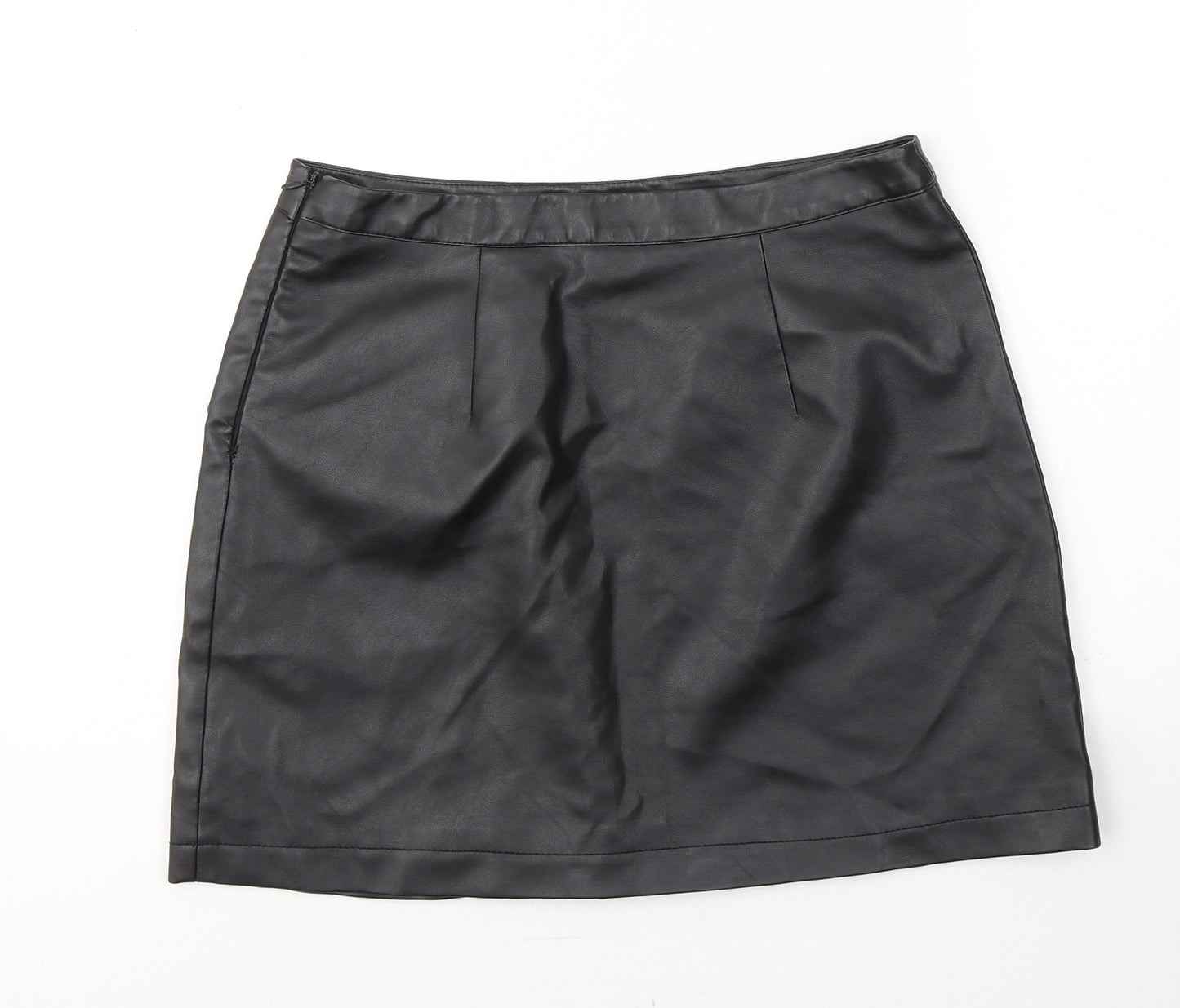 Primark Womens Black  Polyester Mini Skirt Size 12   Zip