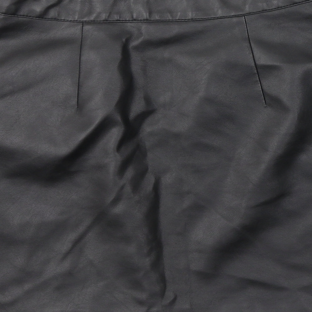 Primark Womens Black  Polyester Mini Skirt Size 12   Zip