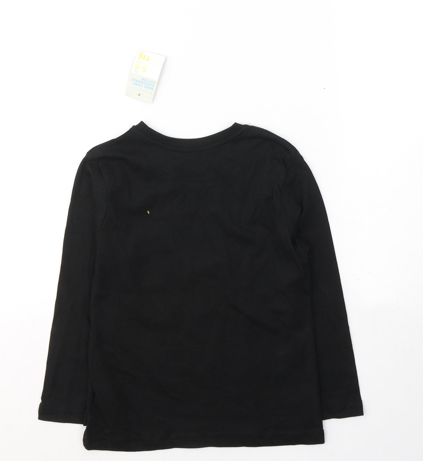 Primark Boys Black  Cotton Pullover Casual Size 5-6 Years Round Neck Pullover - Need more space