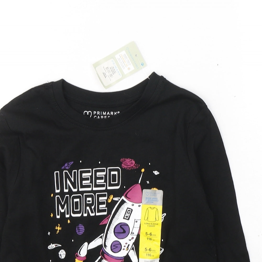 Primark Boys Black  Cotton Pullover Casual Size 5-6 Years Round Neck Pullover - Need more space