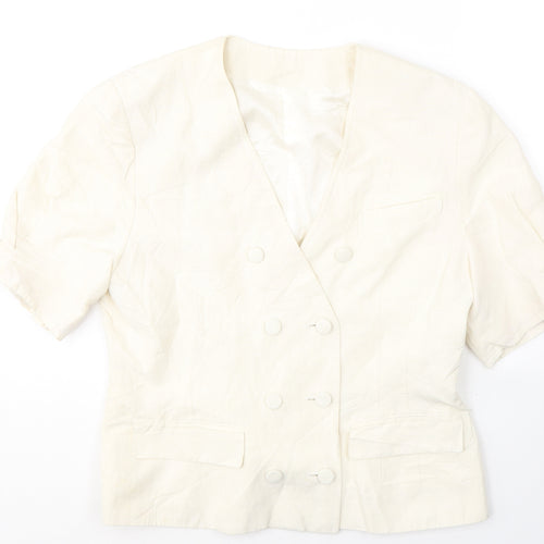 Betty Barclay Womens Ivory  Linen Jacket Blazer Size 14