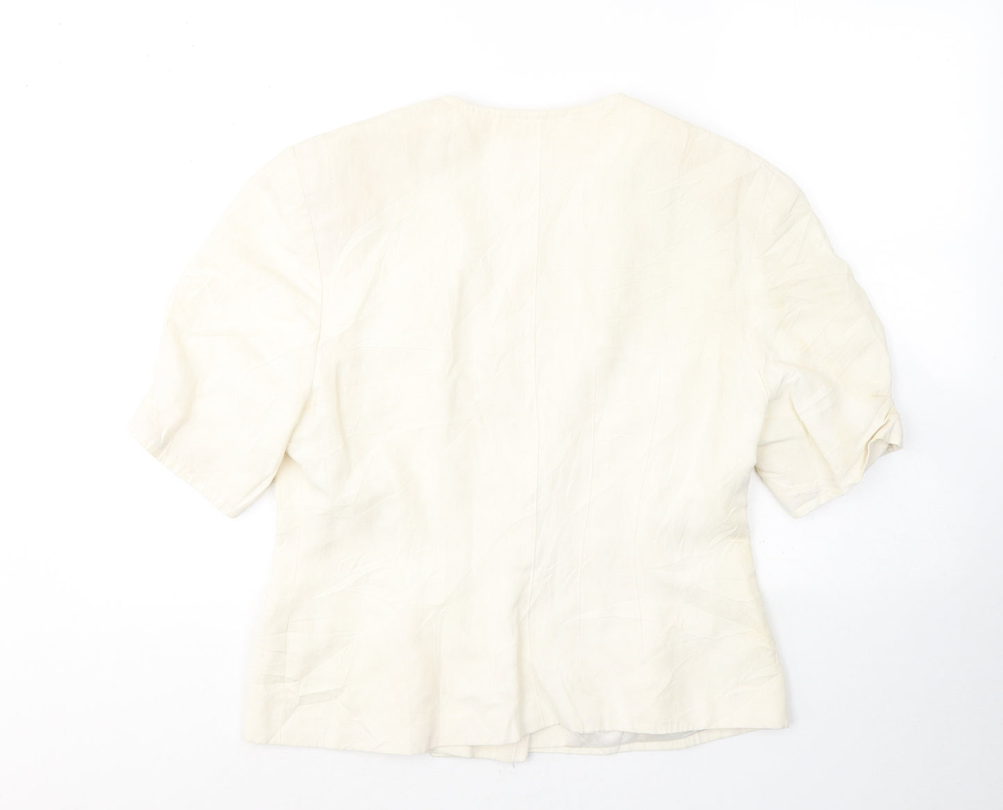 Betty Barclay Womens Ivory  Linen Jacket Blazer Size 14