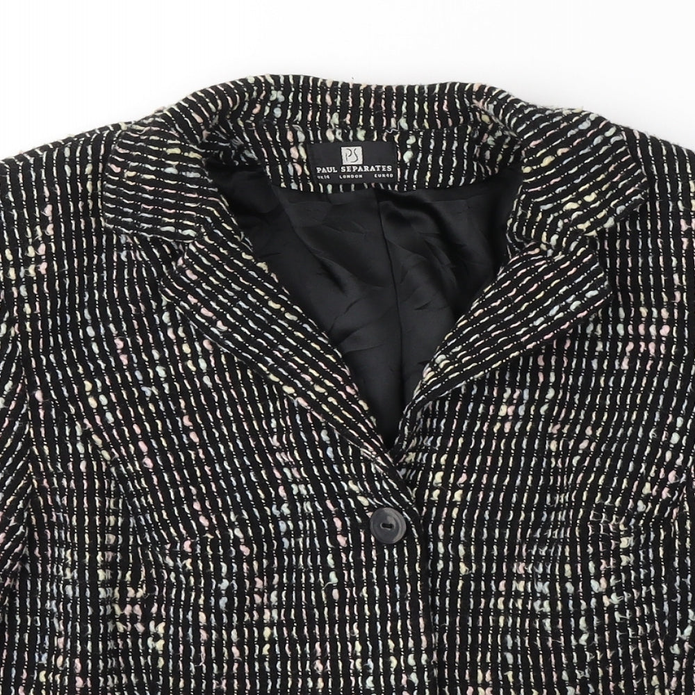 Paul Separates Womens Black   Pea Coat Coat Size 14  Button