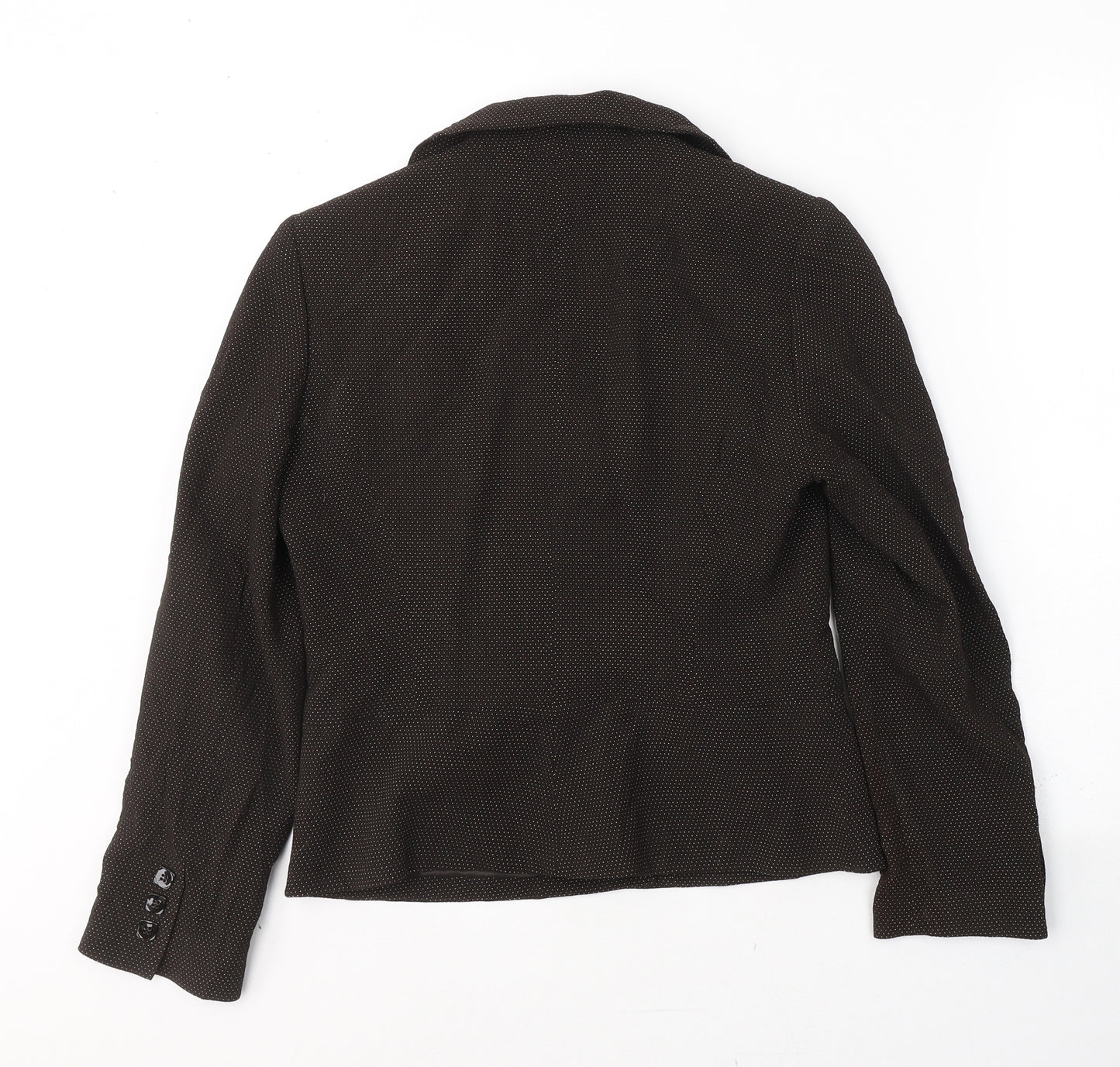 MINUET Womens Brown Polka Dot Wool Jacket Suit Jacket Size 10