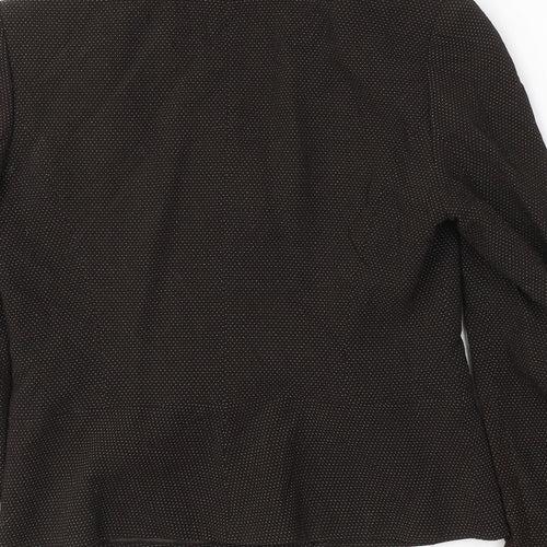 MINUET Womens Brown Polka Dot Wool Jacket Suit Jacket Size 10