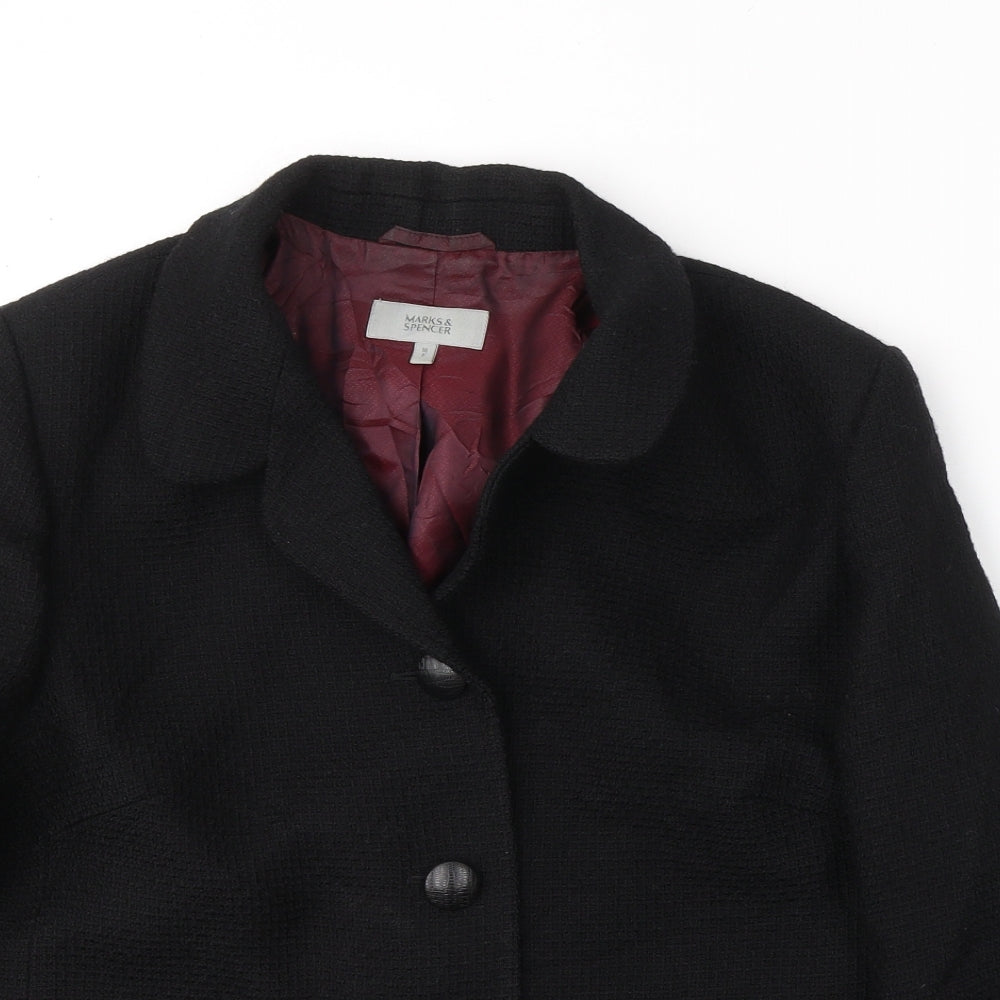 Marks and Spencer Womens Black  Wool Jacket Suit Jacket Size 18