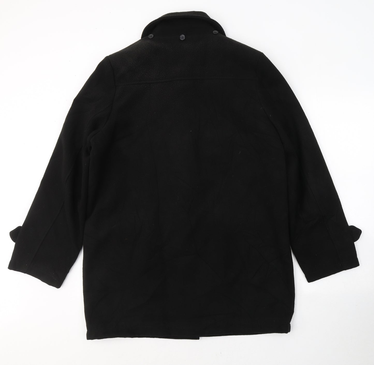 Almond Bay Womens Black   Trench Coat Coat Size 14  Button