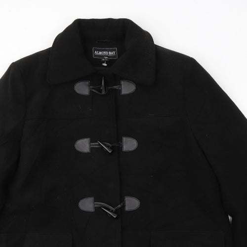 Almond Bay Womens Black   Trench Coat Coat Size 14  Button