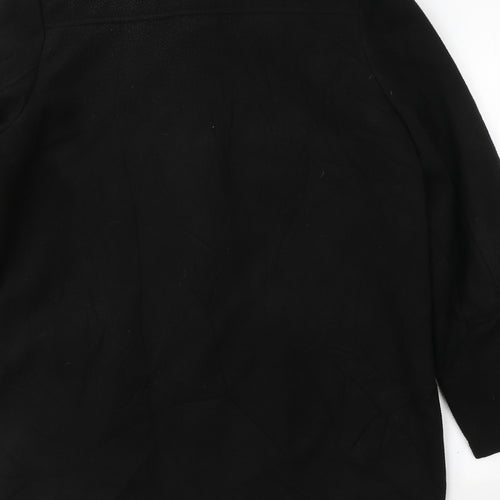 Almond Bay Womens Black   Trench Coat Coat Size 14  Button