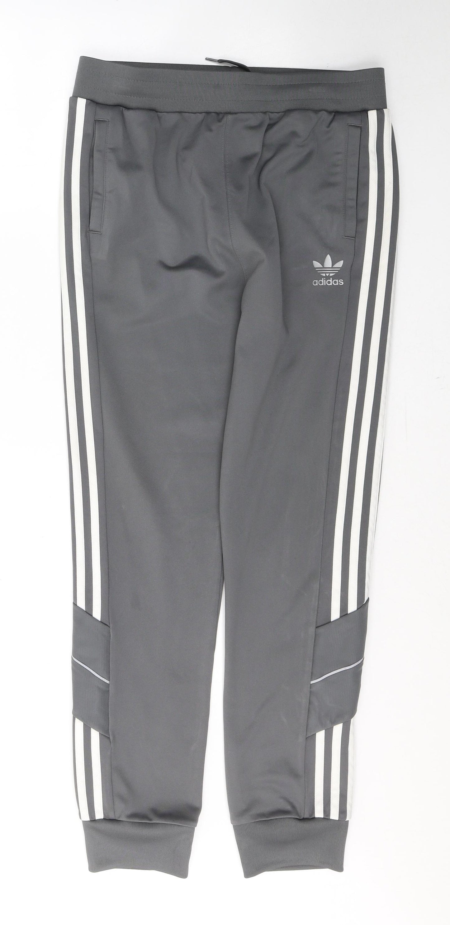 adidas Boys Grey  Polyester Sweatpants Trousers Size 13-14 Years  Regular Tie