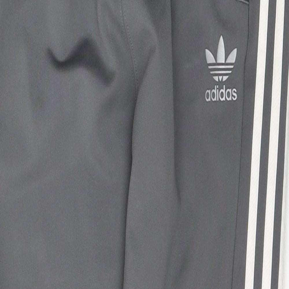 adidas Boys Grey  Polyester Sweatpants Trousers Size 13-14 Years  Regular Tie