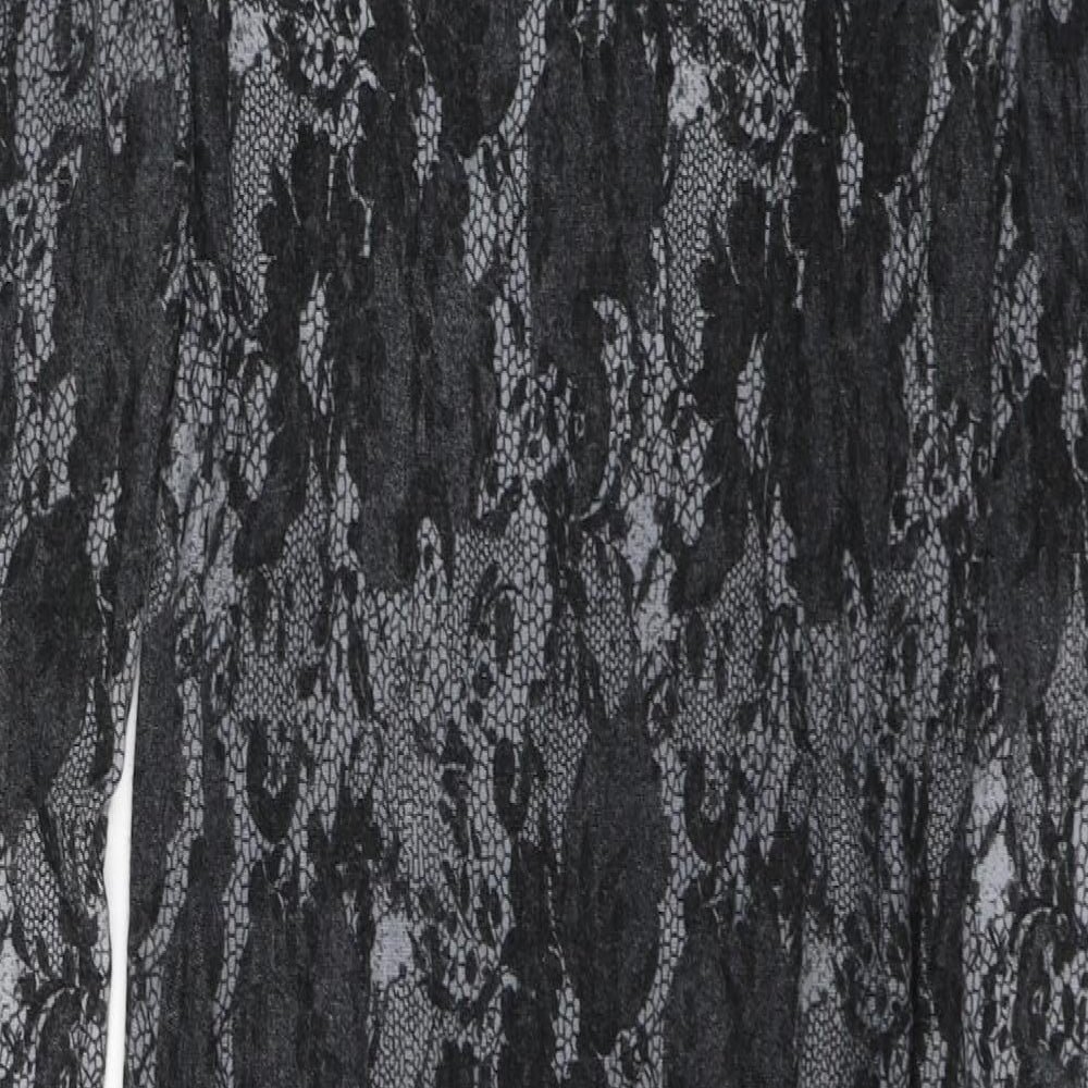 ASOS Womens Grey Geometric Viscose Maxi  Size 12  Roll Neck Pullover