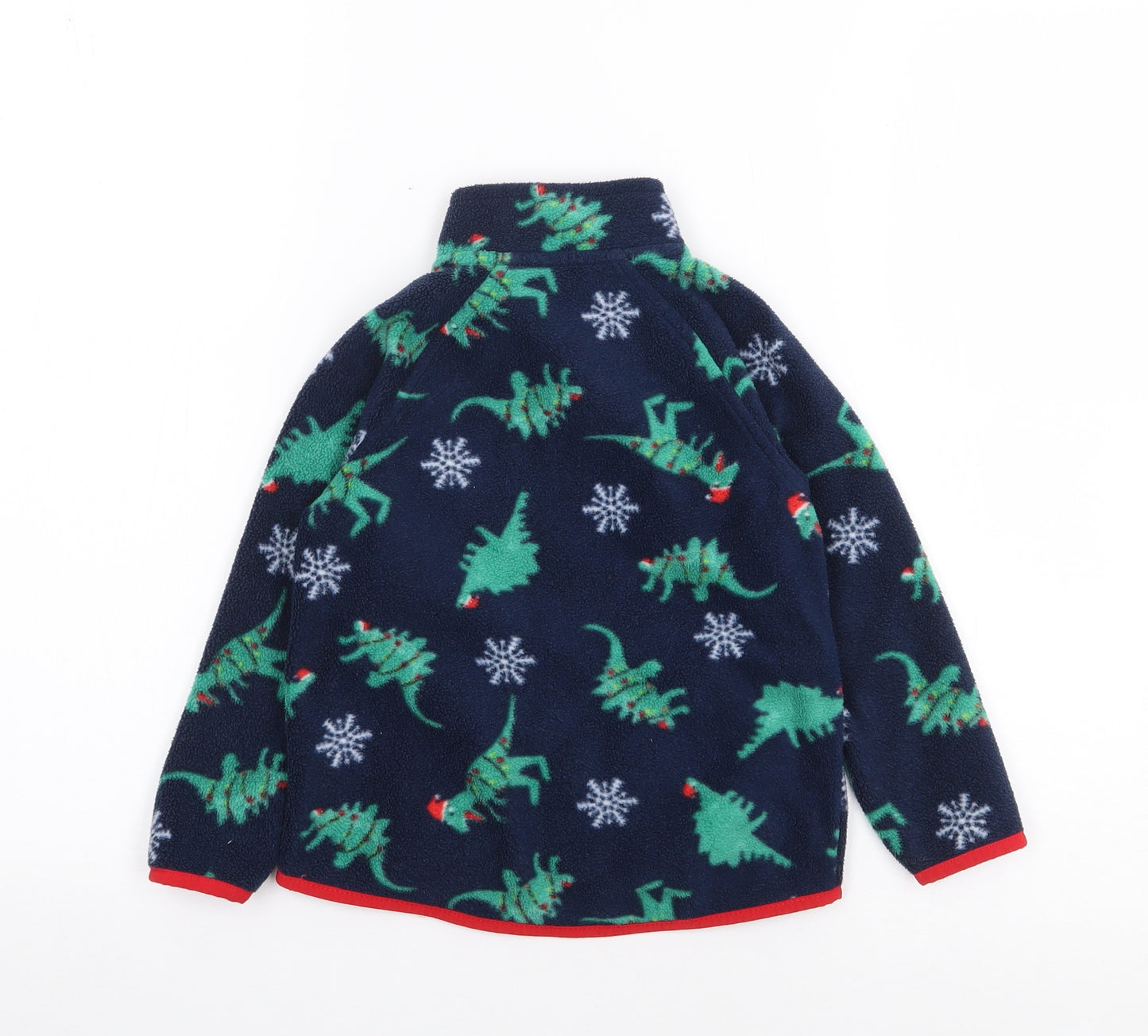 Dunnes Boys Blue High Neck Geometric Polyester Full Zip Jumper Size 2-3 Years  Zip - Christmas, Dinosaur