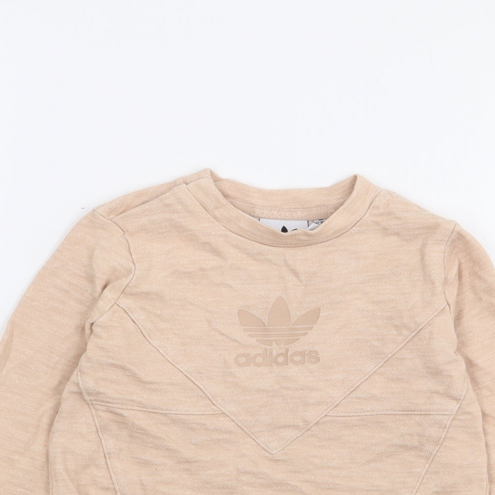 adidas Girls Pink  Cotton Pullover Jumper Size 12-18 Months  Pullover