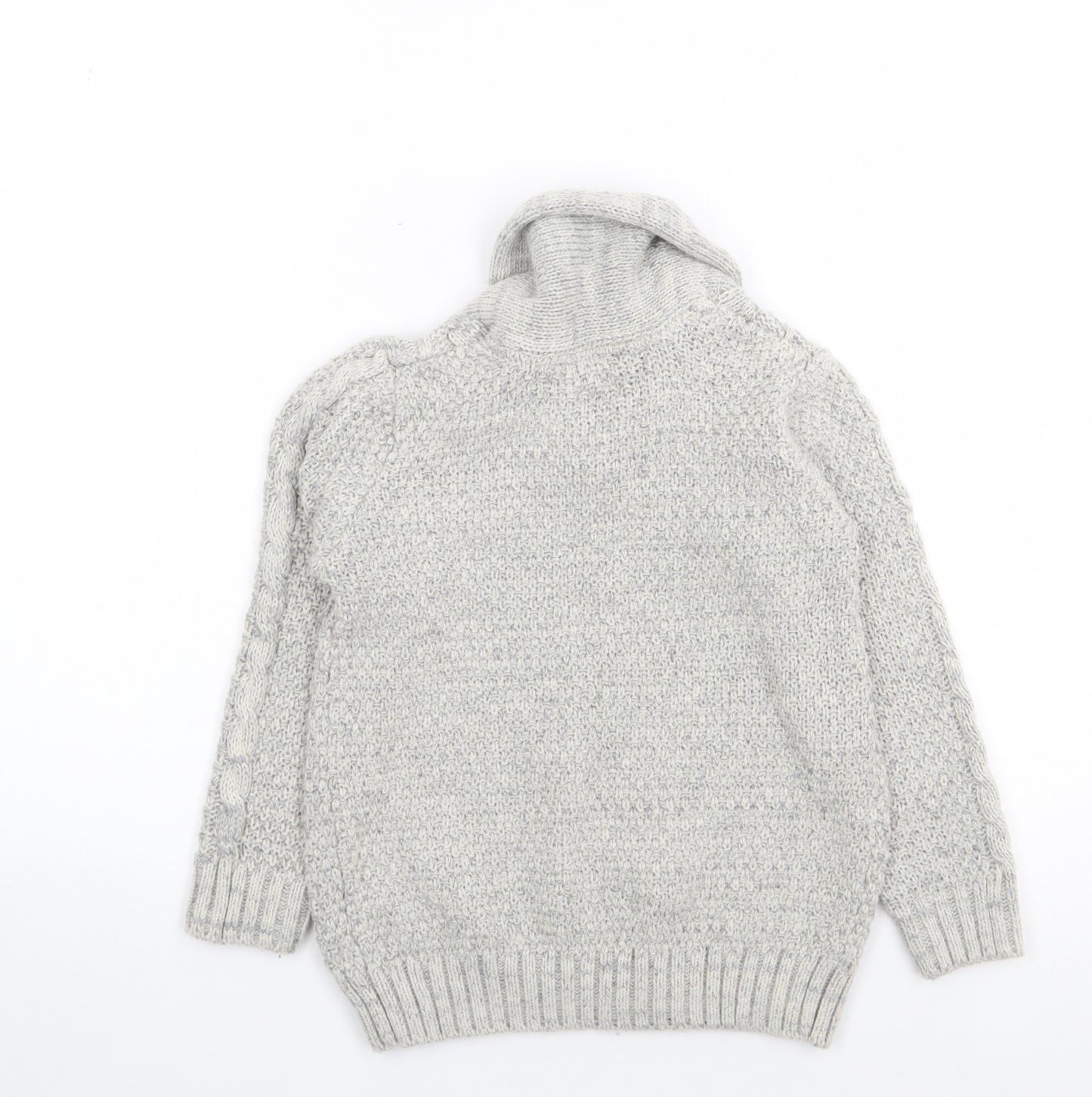 Primark Boys Grey Crew Neck  Acrylic Pullover Jumper Size 7-8 Years  Pullover