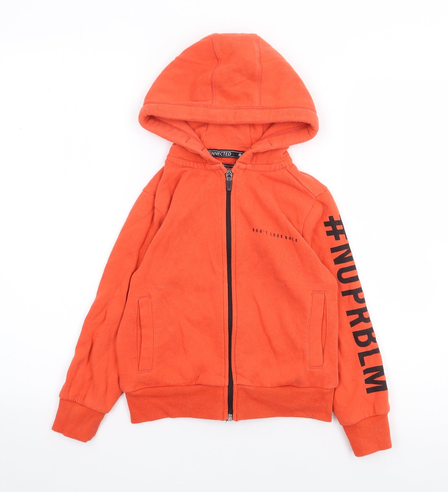 NEXT Boys Orange  Cotton Full Zip Hoodie Size 6 Years  Zip
