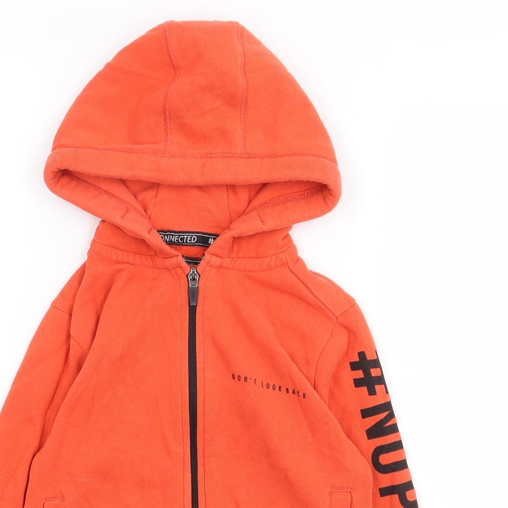 NEXT Boys Orange  Cotton Full Zip Hoodie Size 6 Years  Zip