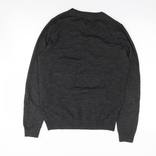 New Look Men Mens Grey Crew Neck  Acrylic Pullover Jumper Size S